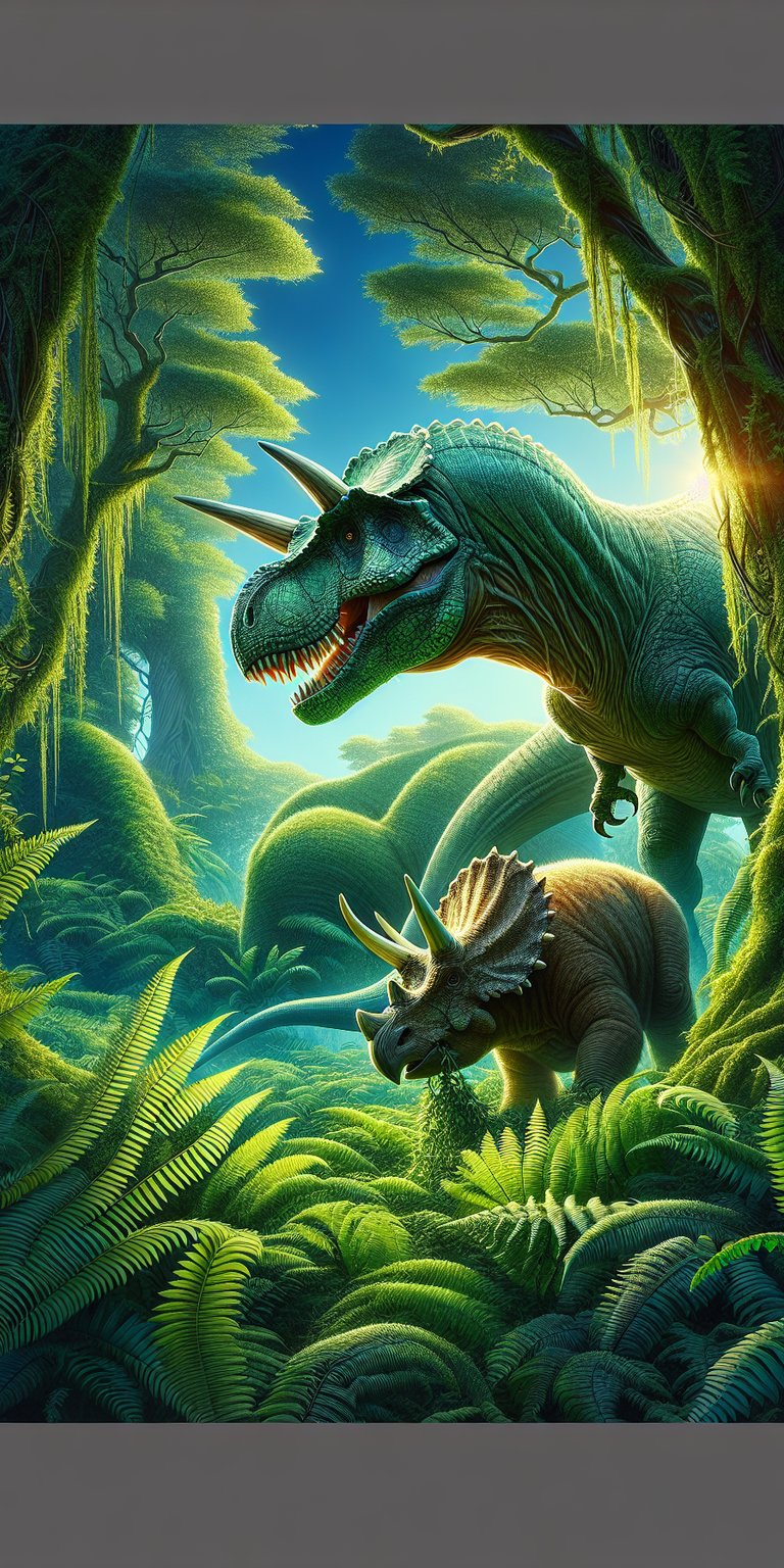 Dinosaurs in the healthy forest wallpaper