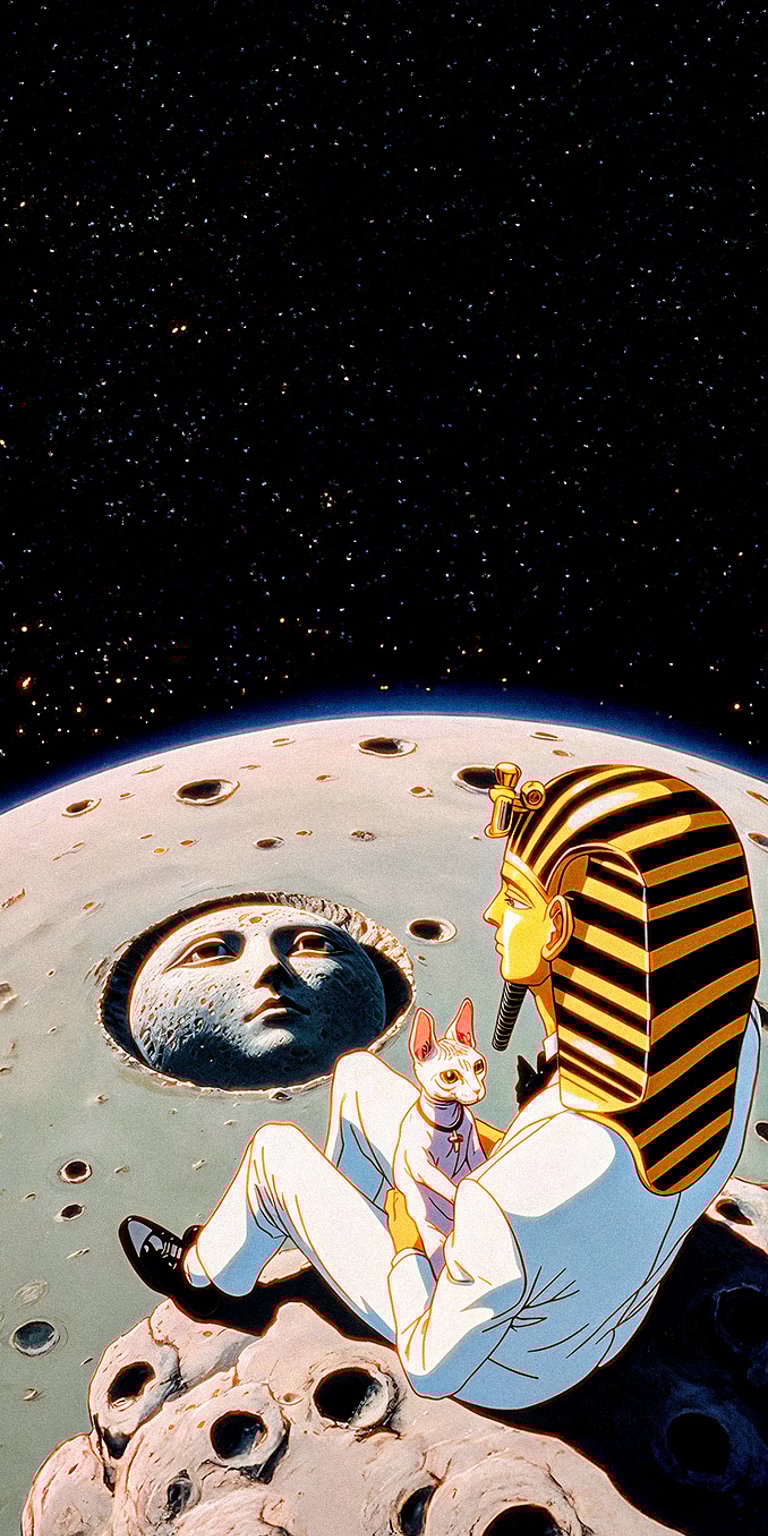 Egyptian with a cat wallpaper iPhone 4K