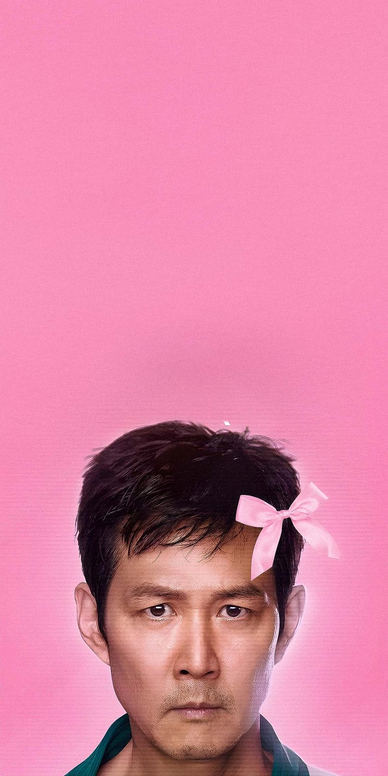 Seong gi-hun portrait with pink ribbon wallpaper