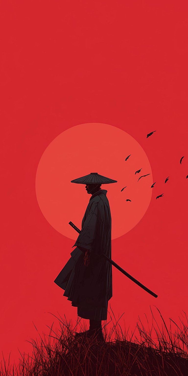 Samurai warrior art wallpaper for iPhone 4K