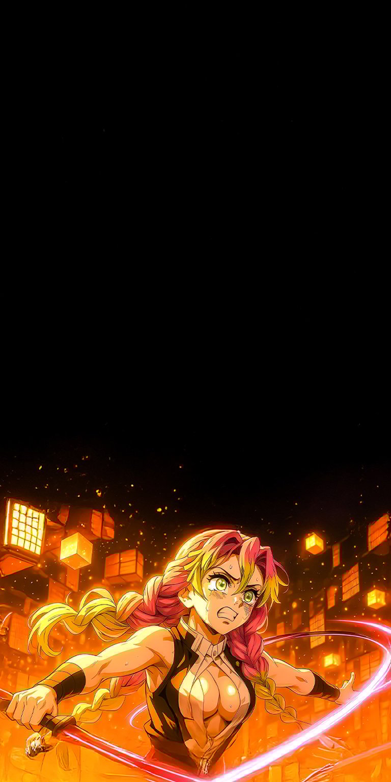 Kyojuro Rengoku fight wallpaper iPhone 4K