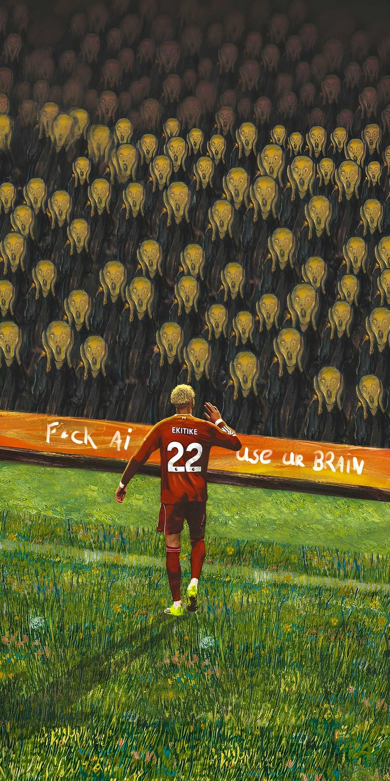 Lamine Yamal 4K wallpaper for iPhone featuring a surreal illustrated stadium scene with dark tones and glowing yellow figures. This aesthetic wallpapers style wallpaper uses dramatic lighting, painted textures, and a bold, intense mood.