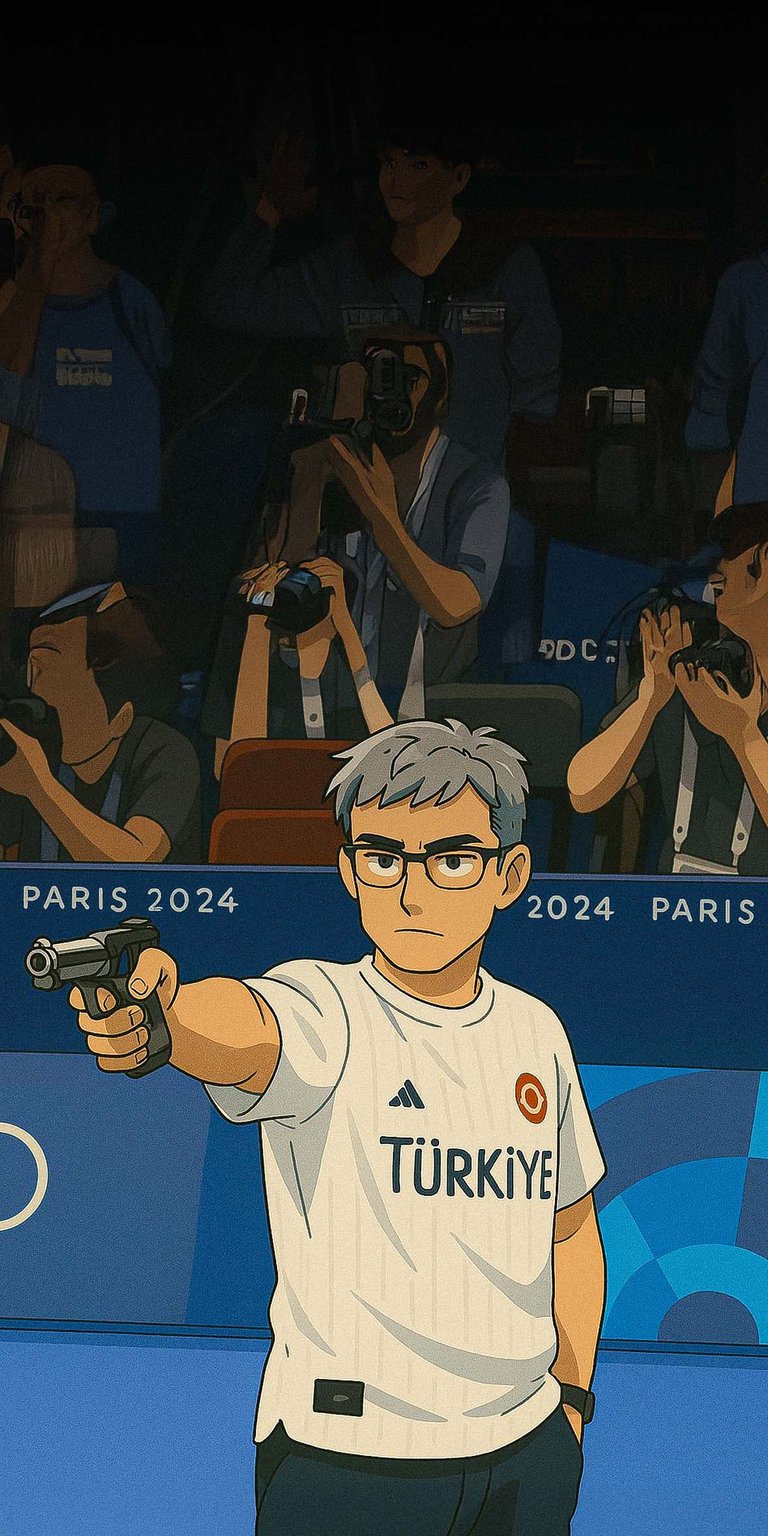 Olympics 2024 Turkish shooter Ghibli Wallpaper mobile HD