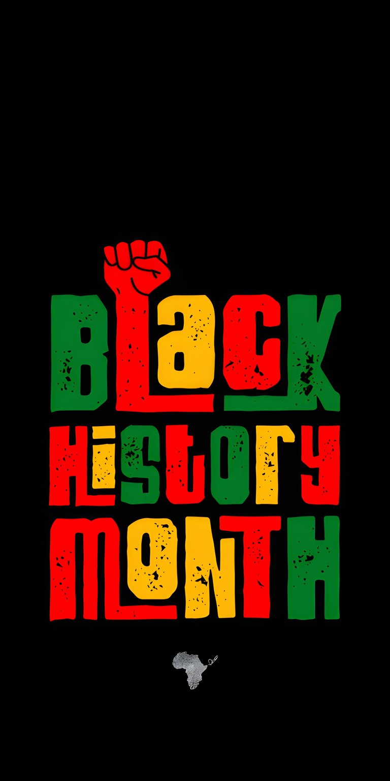 A bold black and green typography wallpaper celebrating Black History Month. This Aesthetic wallpaper is a striking choice for any iPhone lock screen.