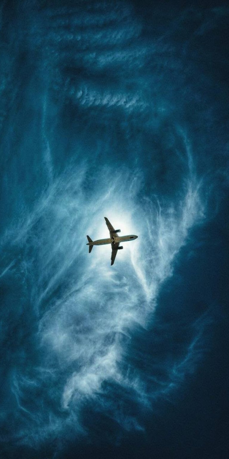 Nature airplane sky view mobile wallpaper