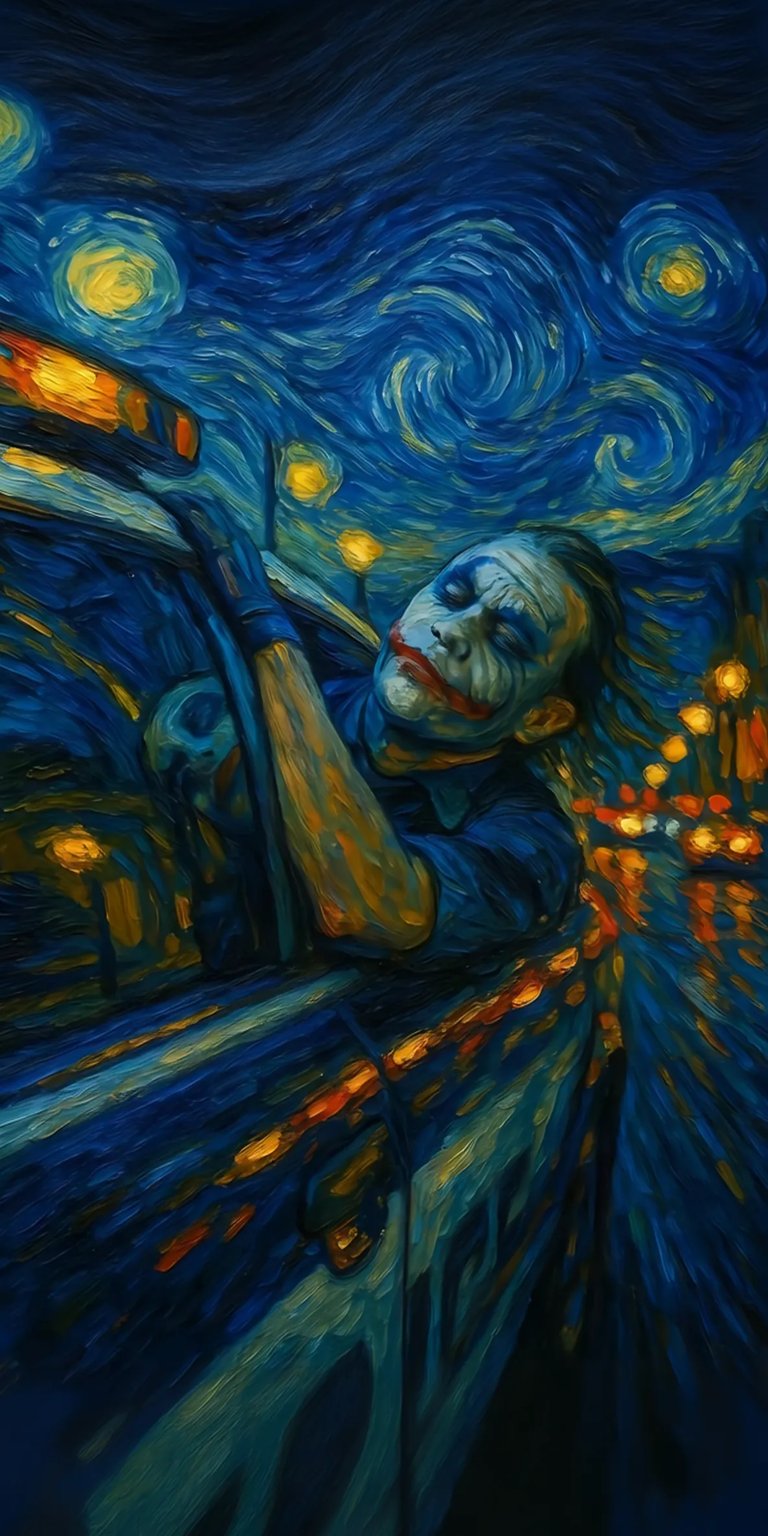 Joker The Starry Night art wallpaper iPhone HD