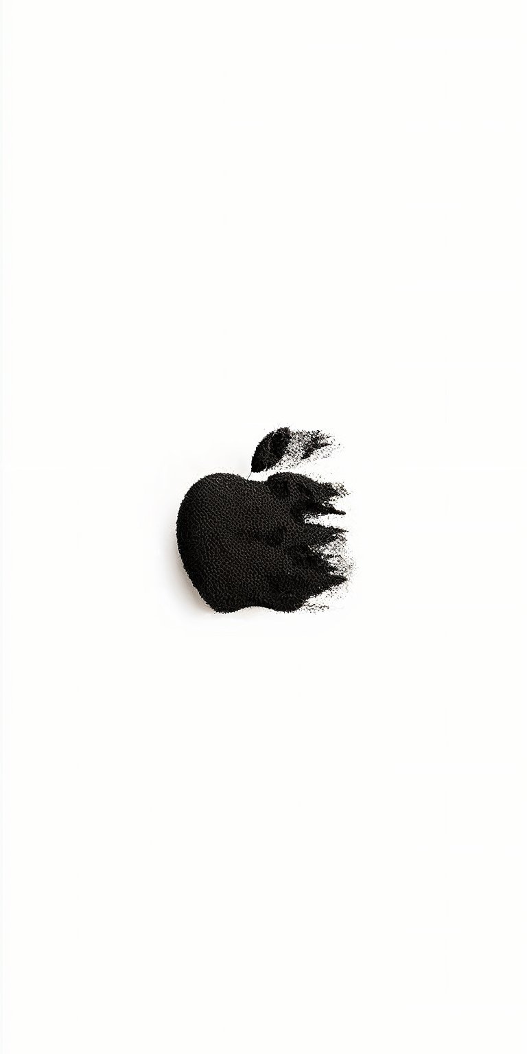 Apple Logo Static wallpaper featuring a bold black logo on a soft light background with clean contrast and minimal design. This minimalist wallpaper gives a sleek and modern look, perfect for iPhone lock screen and home screen setups.