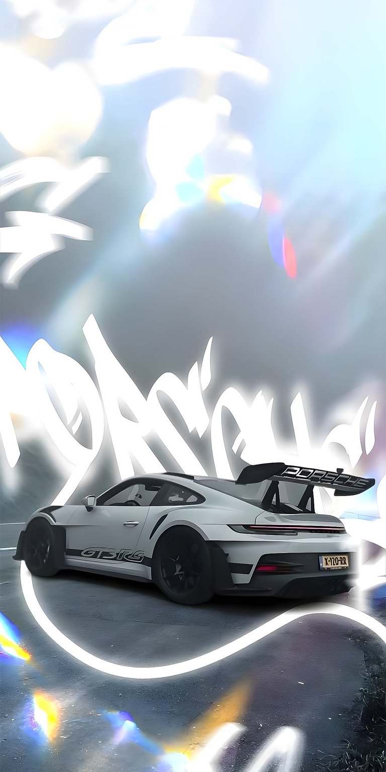 Porsche 911 street art wallpaper iPhone 4K