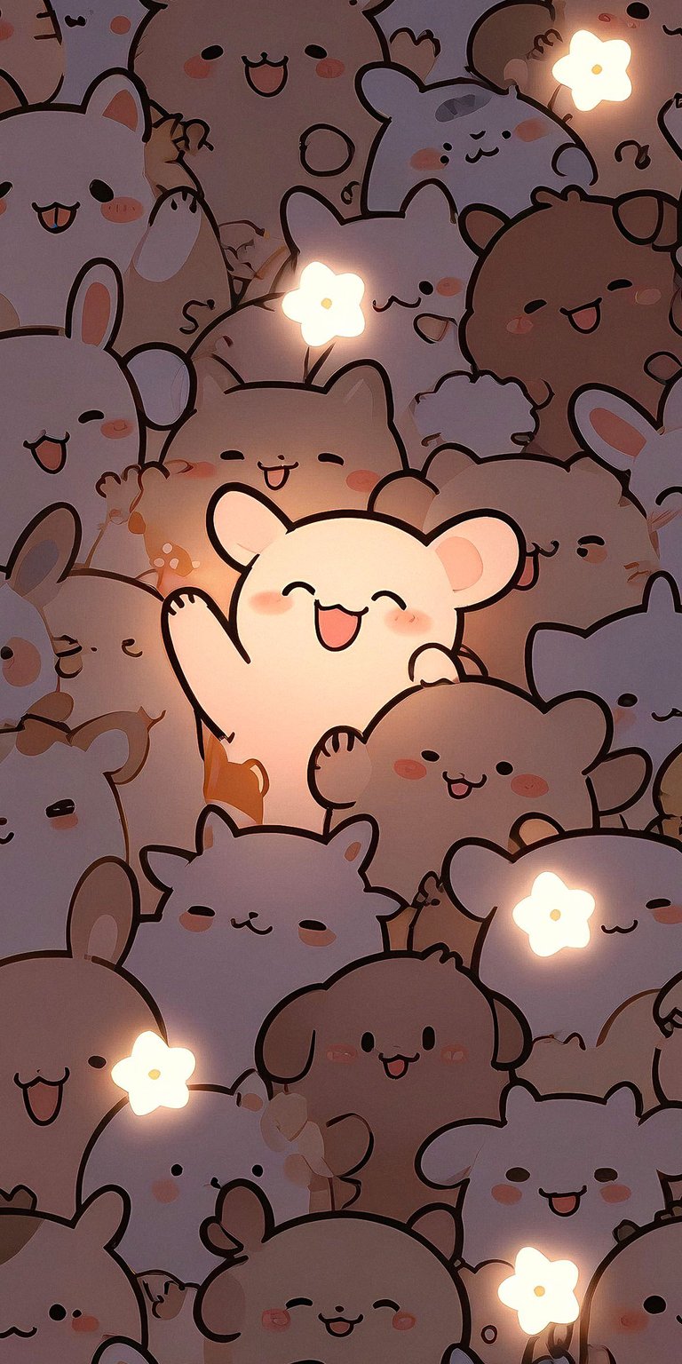 Cute cartoons glow iPhone wallpaper