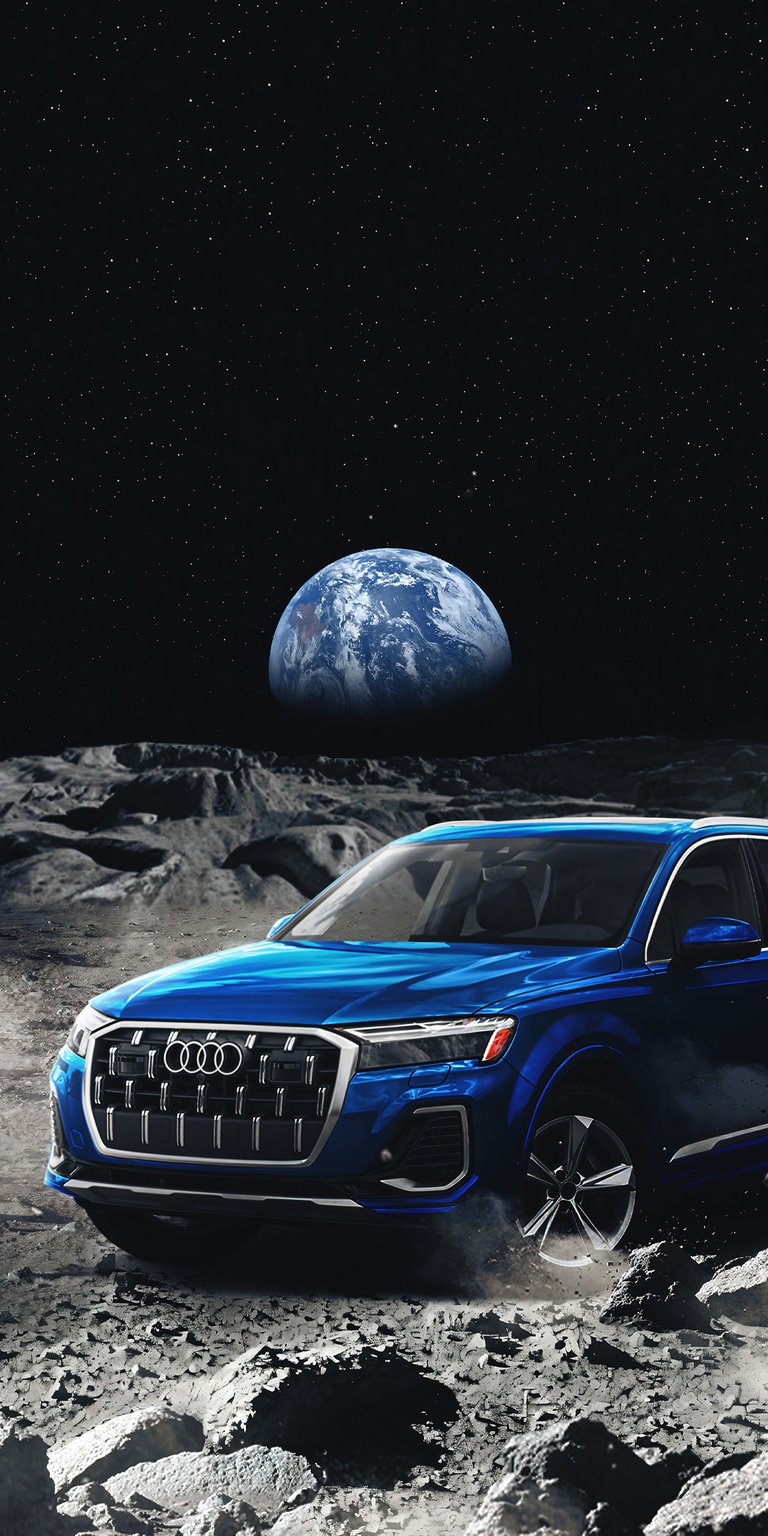 Blue Q7 in space wallpaper HD iPhone