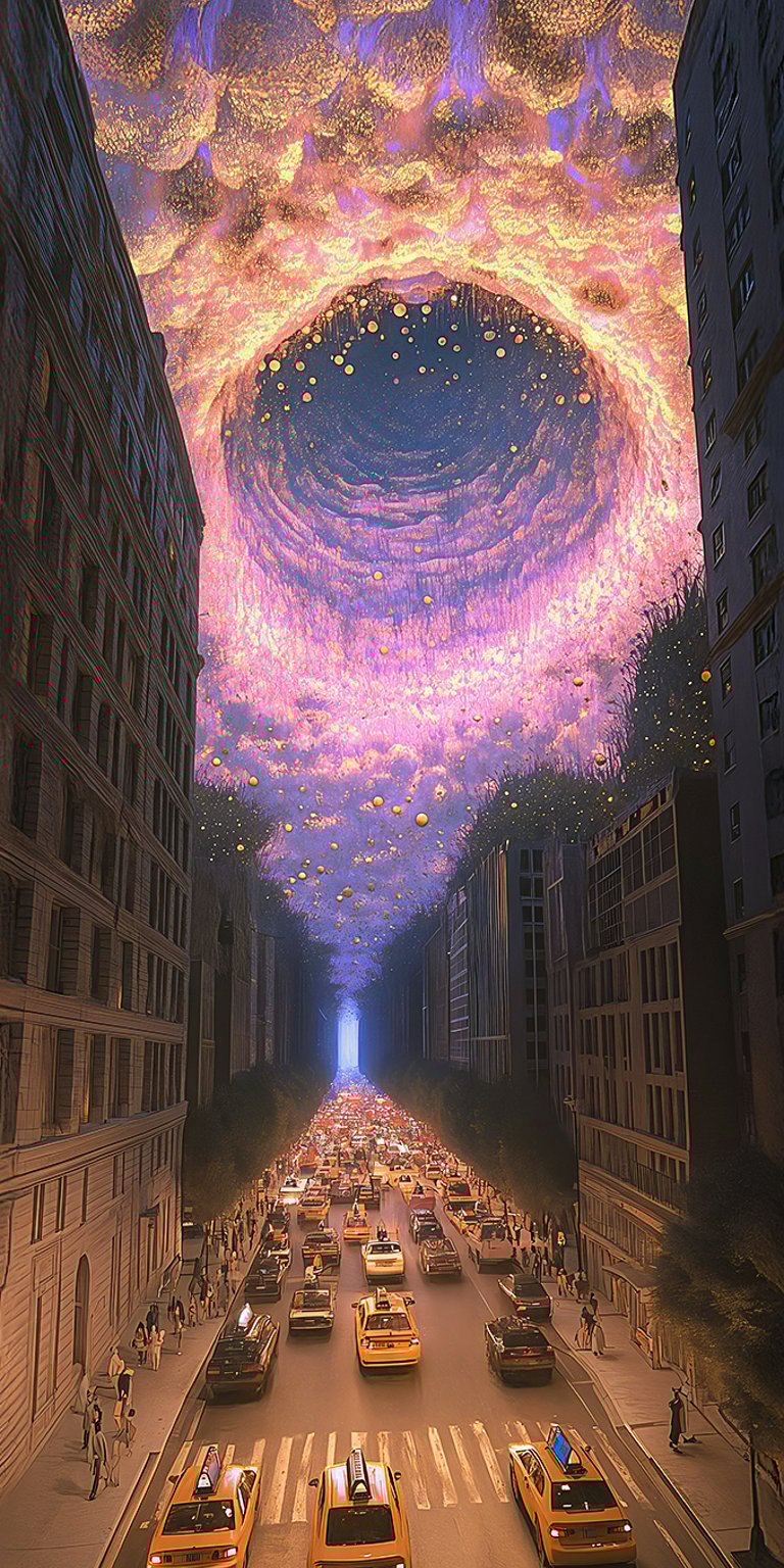 New York City portal sky wallpaper iPhone 4K