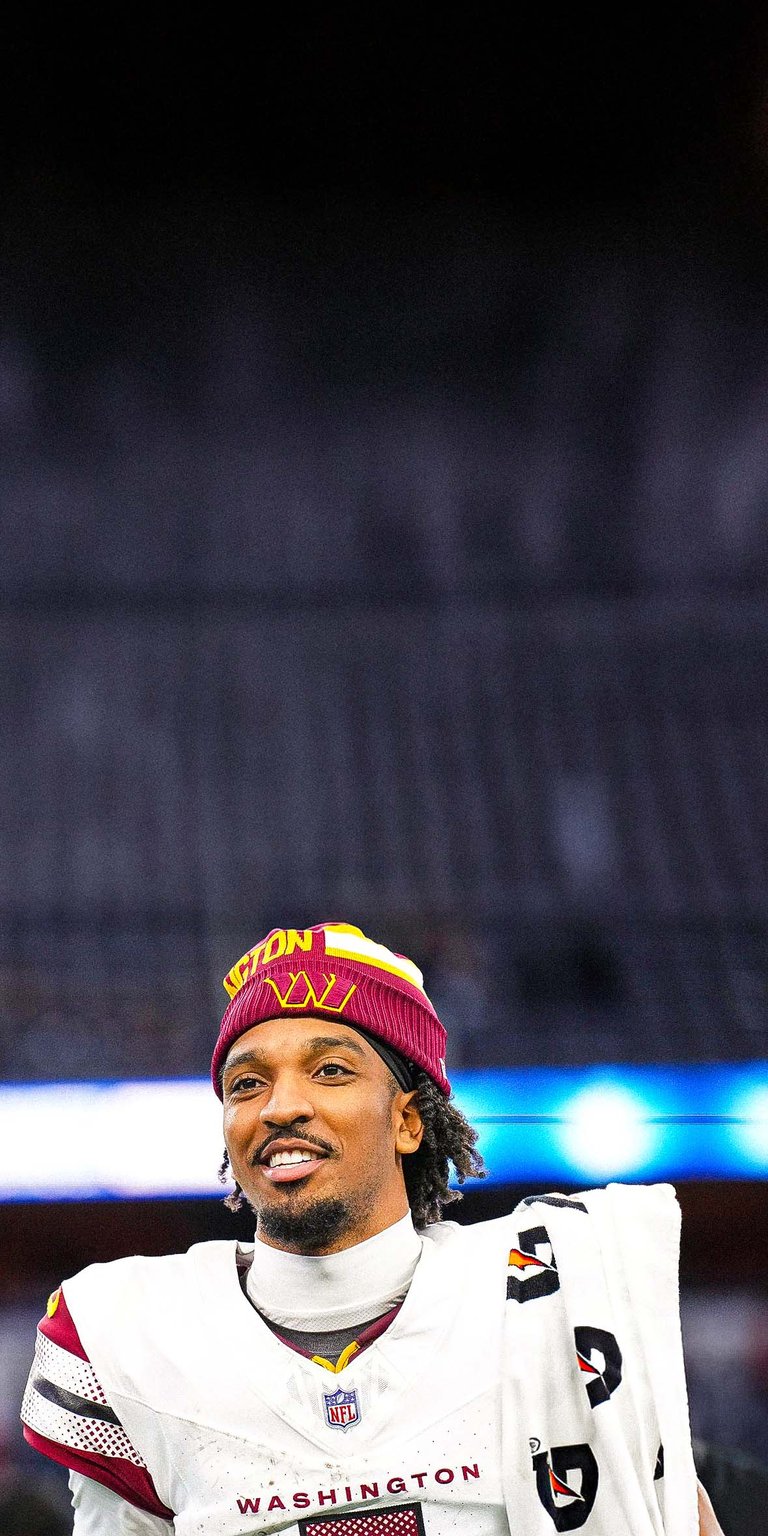 Jayden Daniels of the Washington Commanders celebrates Wallpaper HD iPhone
