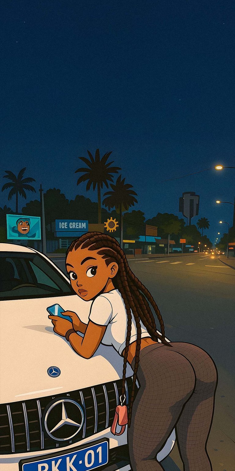 Mercedes girl urban wallpaper for iOS