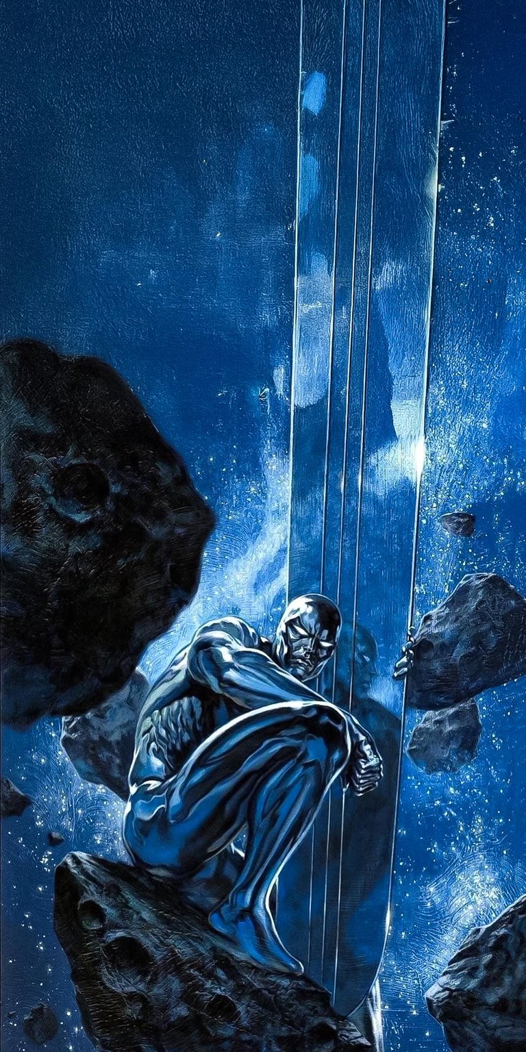 Silver Surfer in space iPhone wallpaper 4K
