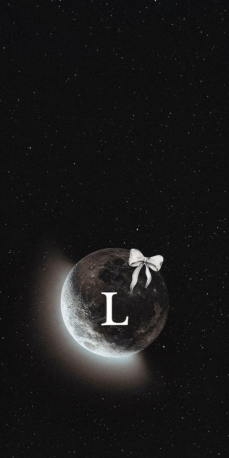 Dark moon letter L wallpaper iPhone 4K