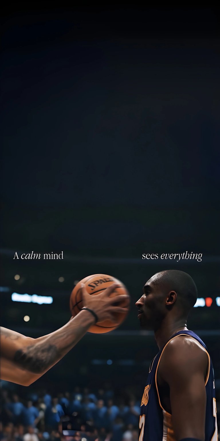 This 4K wallpaper features Kobe Bryant in a moment of intense focus, ready to receive a basketball from a tattooed arm. Get this iPhone wallpaper to bring the Black Mamba's calm intensity to your mobile device.