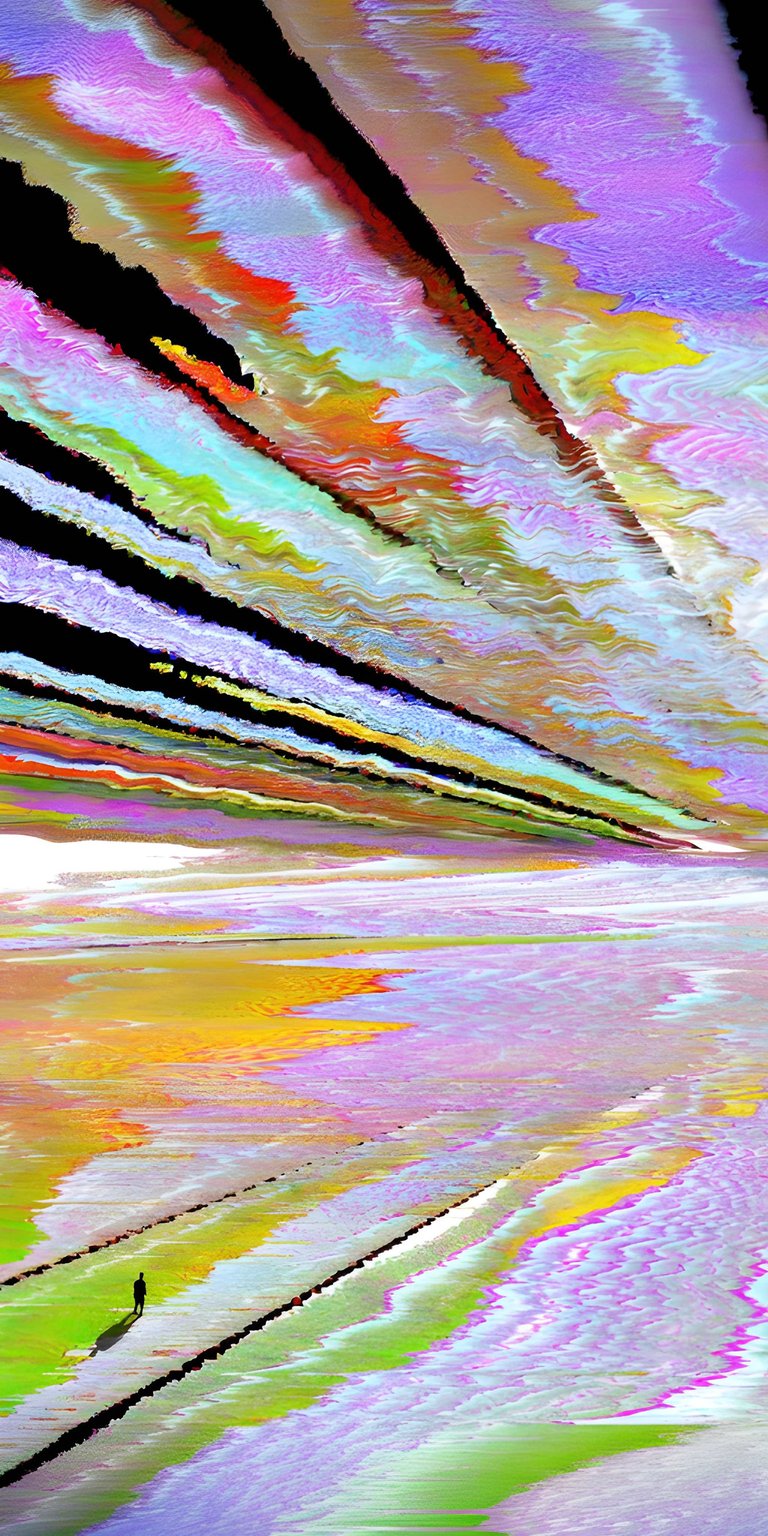 An explosion of linear light and color, this wallpaper features sharp, diagonal lines that draw the eye toward a distant horizon. The color palette is a "Synthwave" mix of neon yellow, magenta, and cyan, creating a sense of high-speed movement and digital acceleration. Ideal for a dynamic and energetic lock screen.