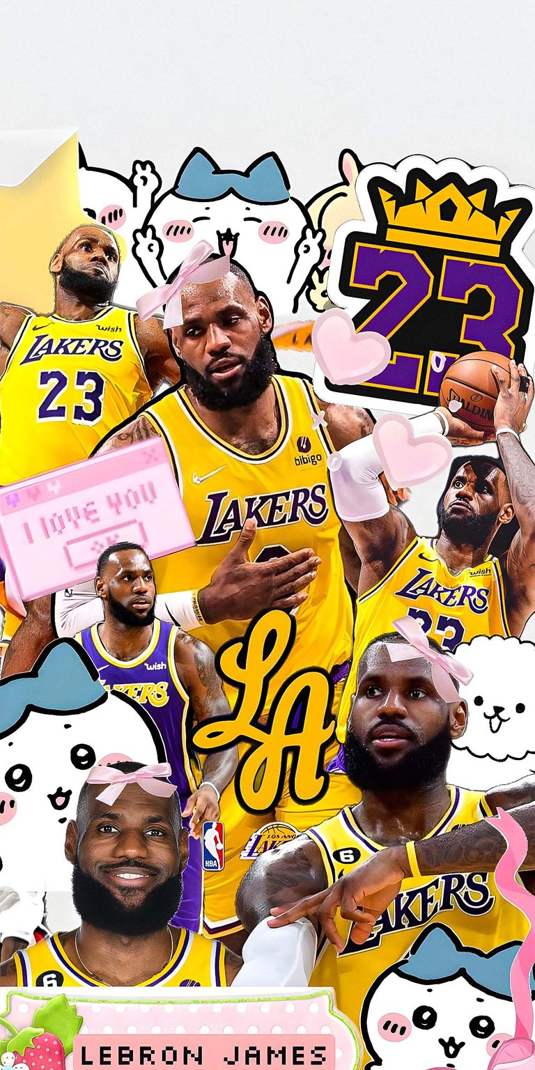Lebron James collage wallpaper iOS