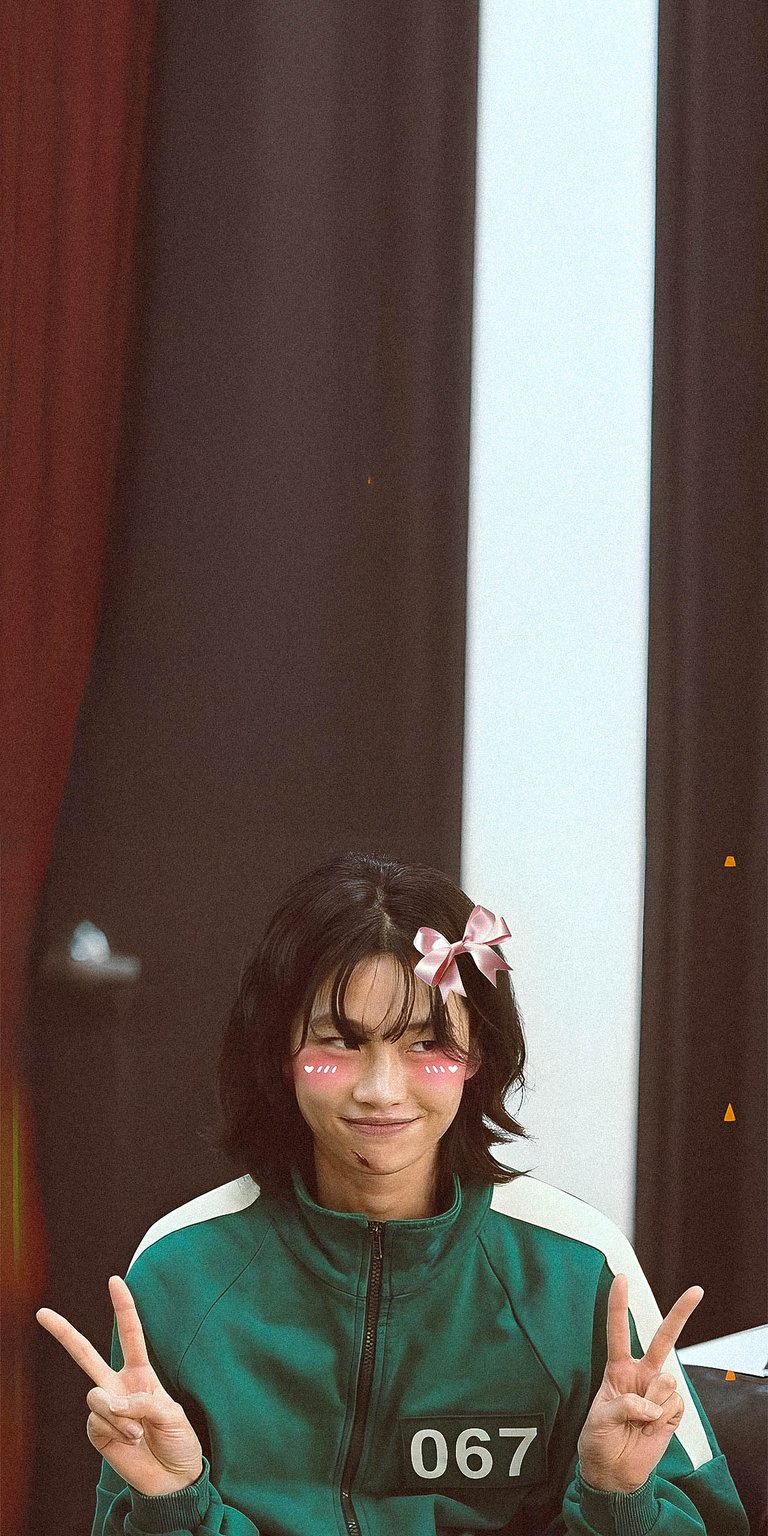 Yim Siwan cute meme ribbon filter blushing wallpaper HD