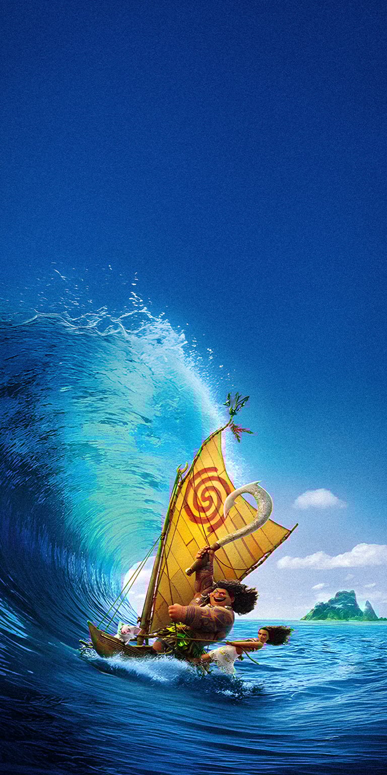 Moana & Maui sailing wallpaper iPhone 4k