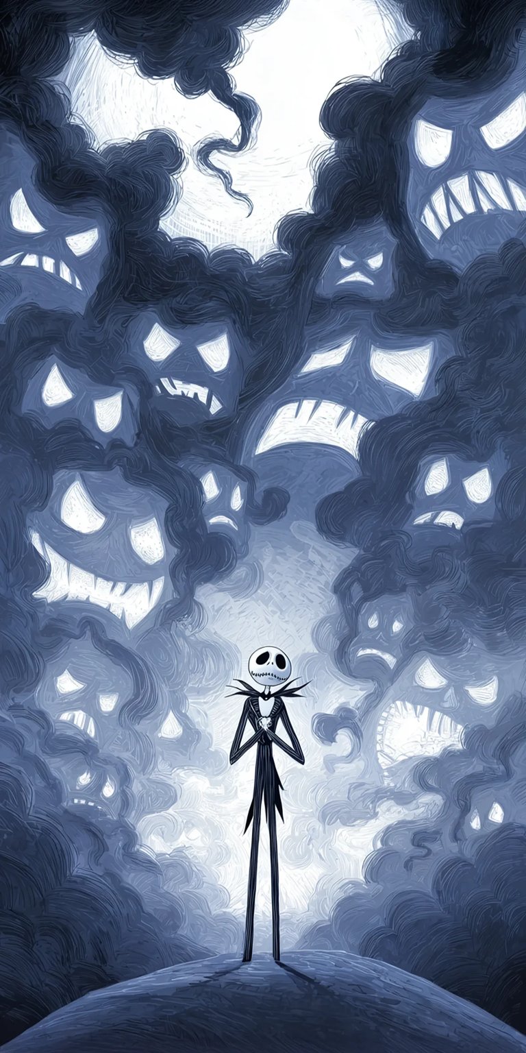 Jack Skellington halloween dark iPhone wallpaper 4K