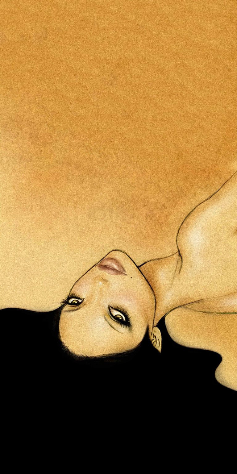 This 4K wallpaper features a beautiful brunette woman. The iPhone wallpaper captures her long lashes, mole and sepia tones.