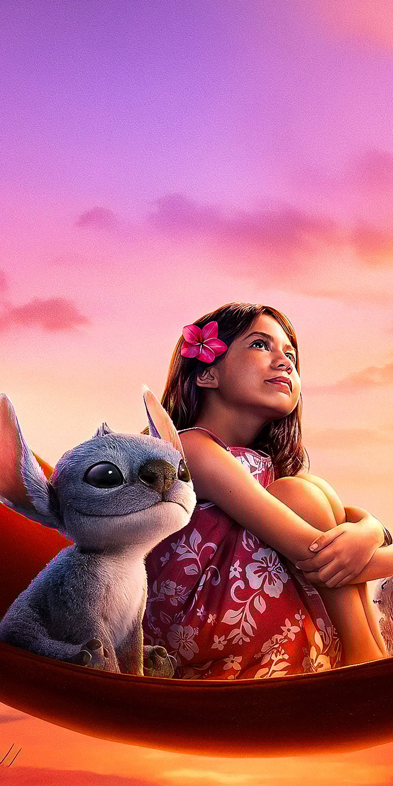 Lilo and Stitch beside each other wallpaper iPhone 4K