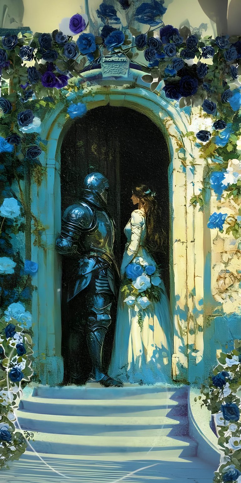 Knight and a princess art iPhone wallpaper HD