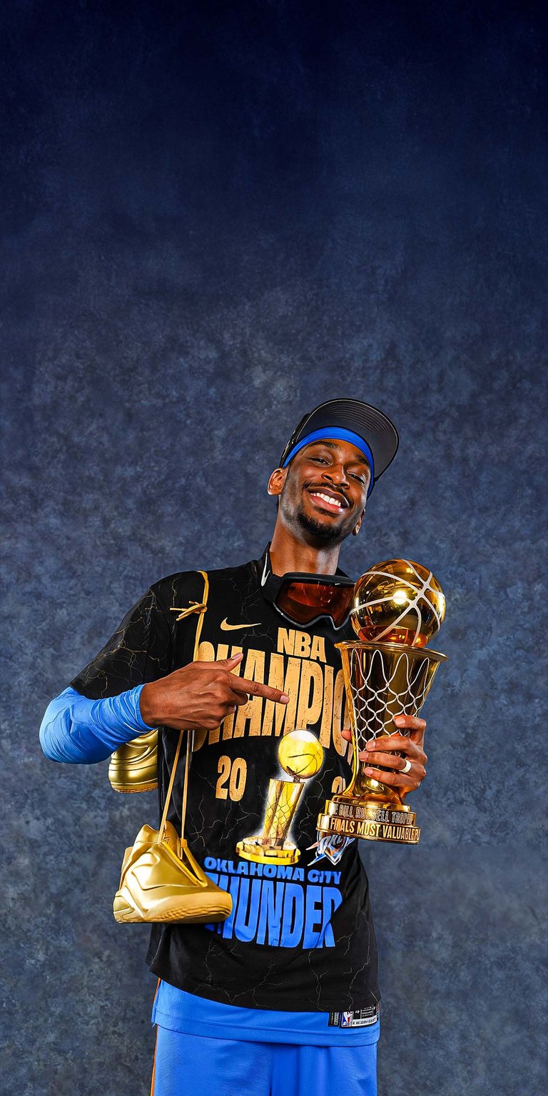 Shai Gilgeous-Alexander with the Bill Russell wallpaper 4k iPhone