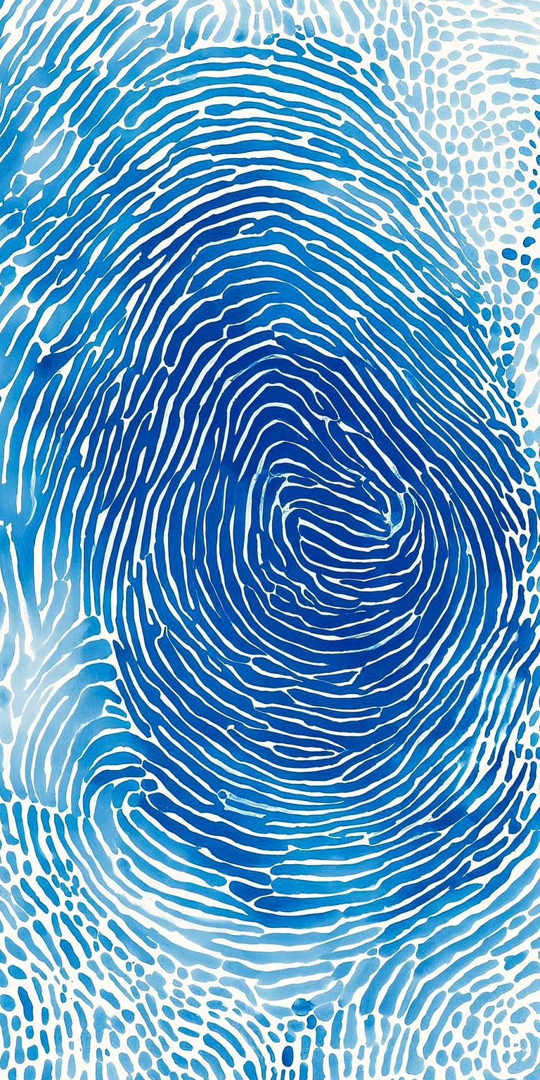 Blue painting of thumb print wallpaper for iPhone