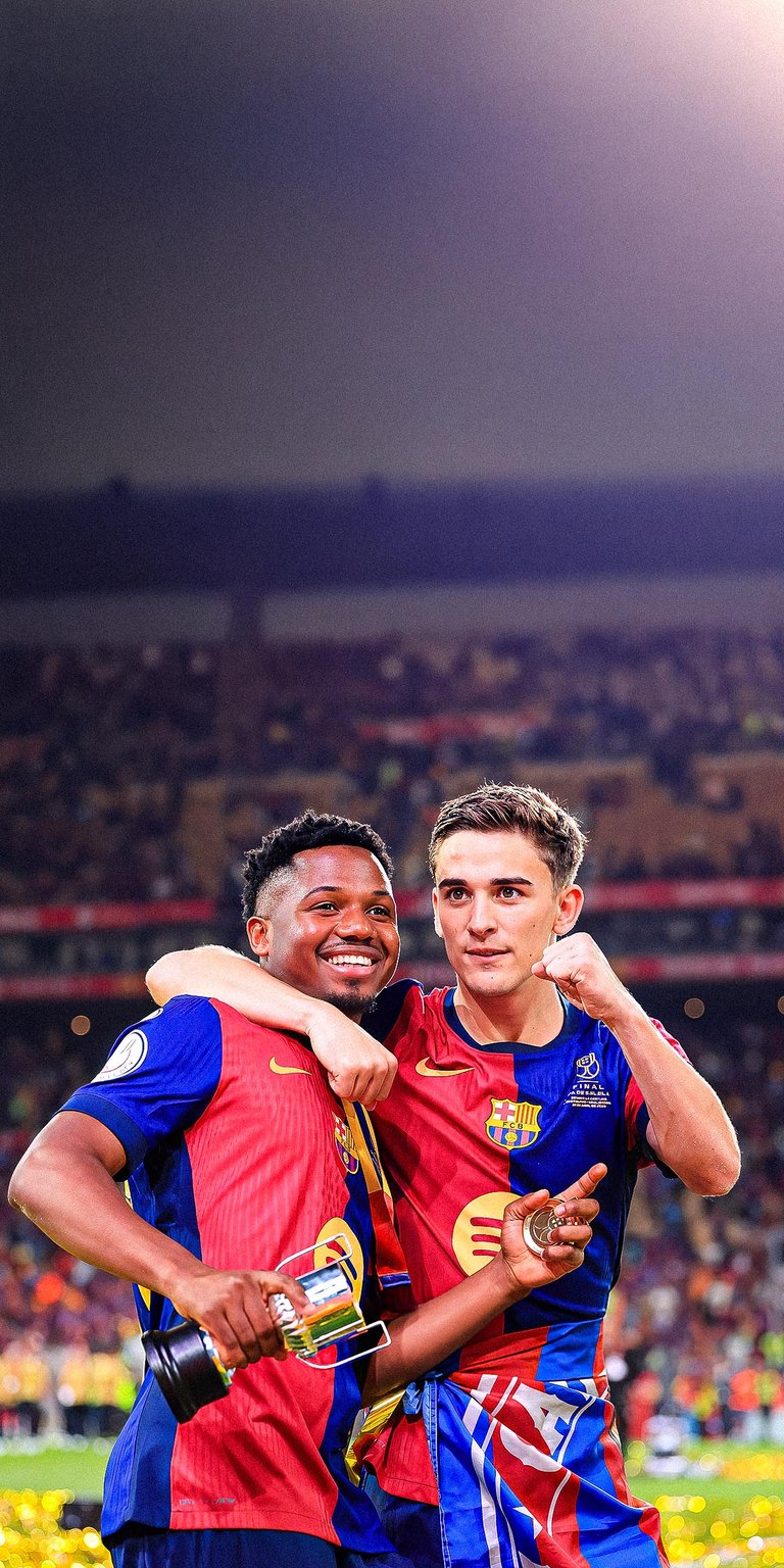 Ansu Fati and Gavi celebrate Wallpaper iPhone HD