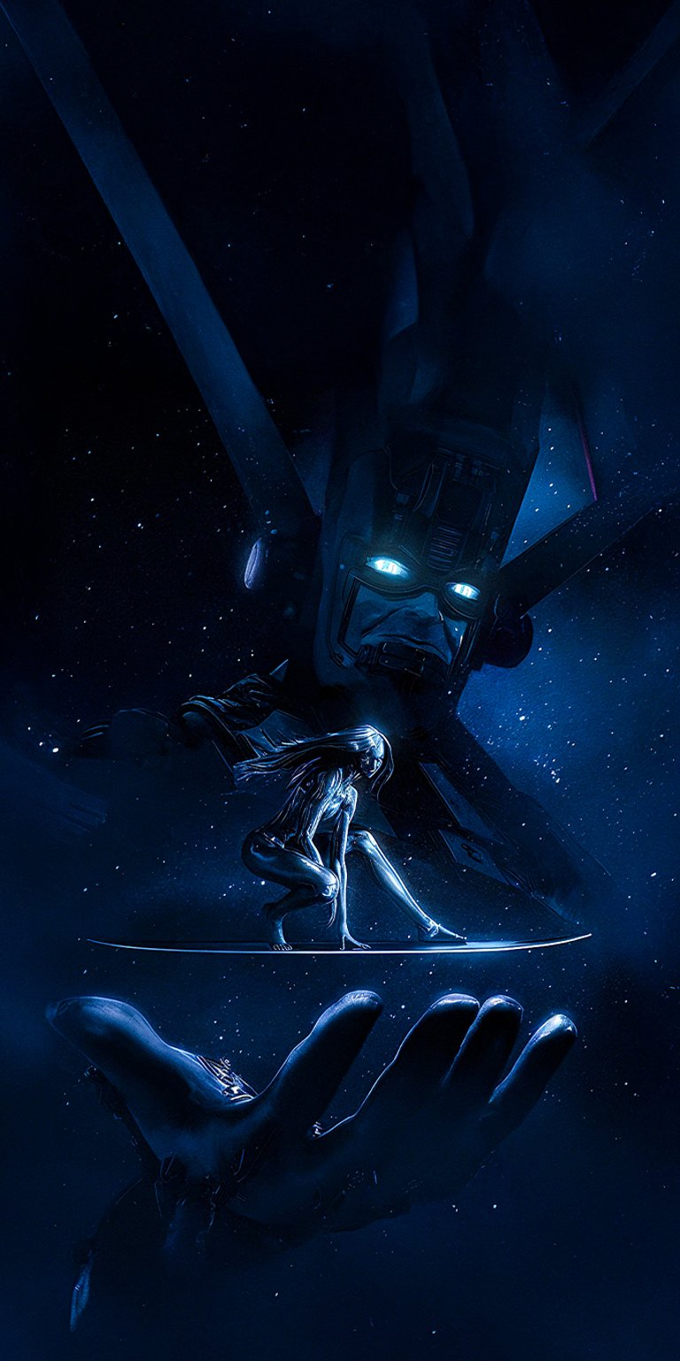 Silver Surfer and Galactus wallpaper iPhone 4K