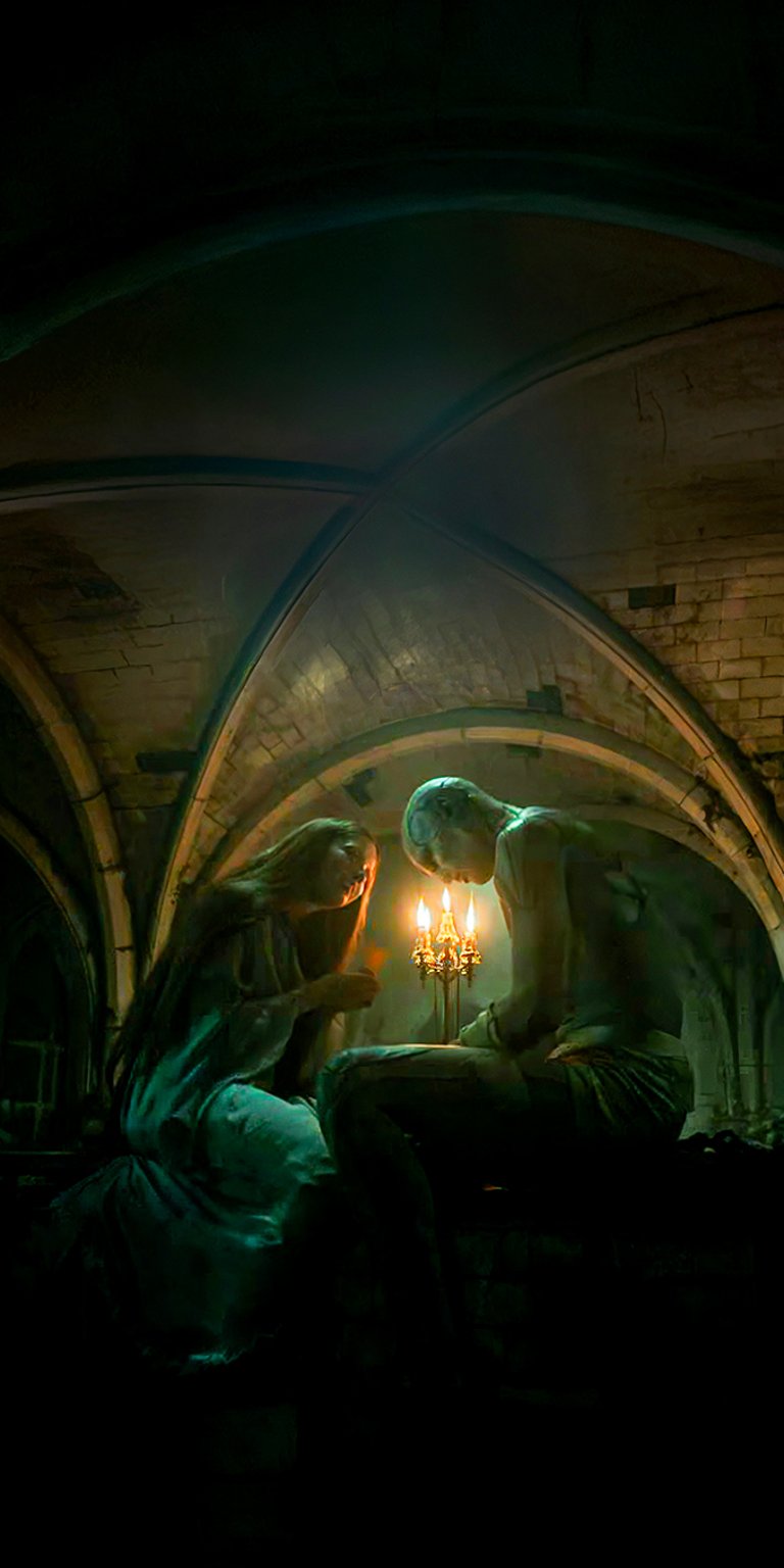 A tender and viral scene from Guillermo del Toro's Frankenstein (2025), where Elizabeth Lavenza (Mia Goth) shows empathy to the creature (Jacob Elordi). This moment is a fan favorite for its emotional depth and gothic aesthetic, highlighting the film's focus on love and humanity. Perfect for fans of the movie, a dark aesthetic, and users who love atmospheric character designs. Works beautifully on iPhone, Android, and AMOLED displays.