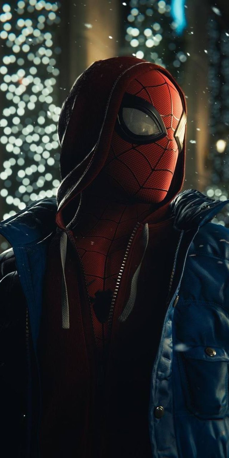 Spiderman in a hoodie wallpaper 4k