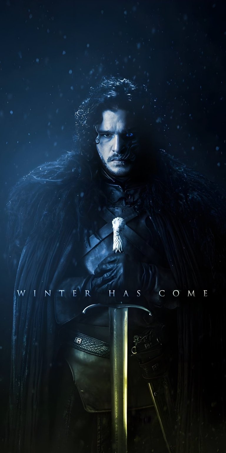 Jon Snow holding his sword wallpaper