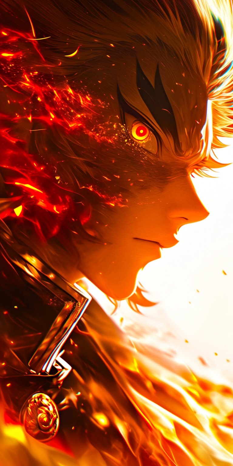 Kyojuro Rengoku iPhone wallpaper 4K