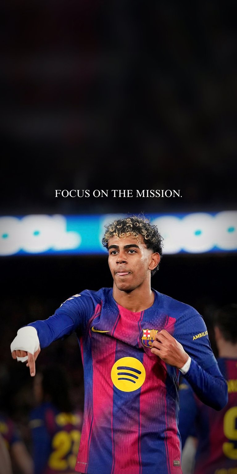 Enhance your lock screen with this Lamine Yamal 4K wallpaper featuring the Barcelona star in his iconic blue and red kit. This high-resolution mobile wallpaper showcases cinematic textures and the Spotify logo detail for a modern aesthetic.