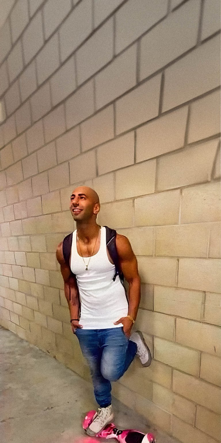 Guy standing on hover board wallpaper