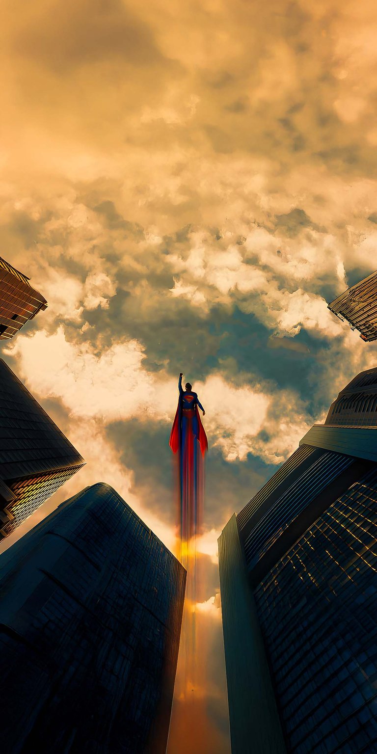 Superman flying wallpaper for iPhone HD