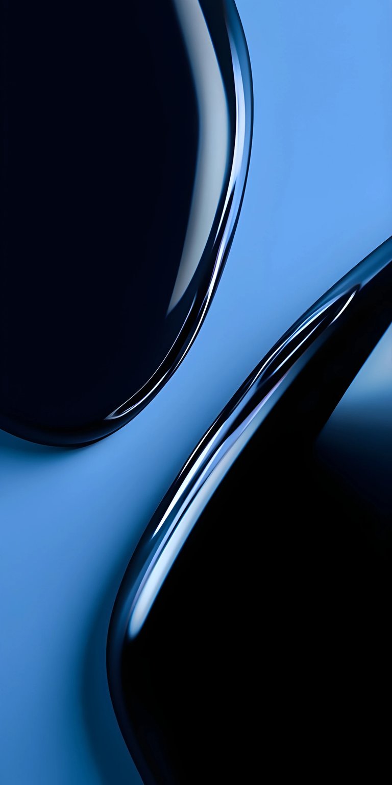 This 4k wallpaper for iPhone features sleek, metallic blue liquid curves that create a sophisticated sense of depth. Elevate your screen with this high-resolution wallpaper showcasing elegant glass-like reflections and a deep midnight aesthetic.