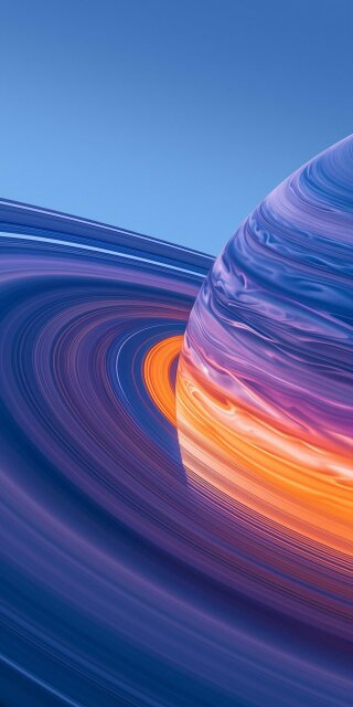 Saturn rings blue color wallpaper 4k