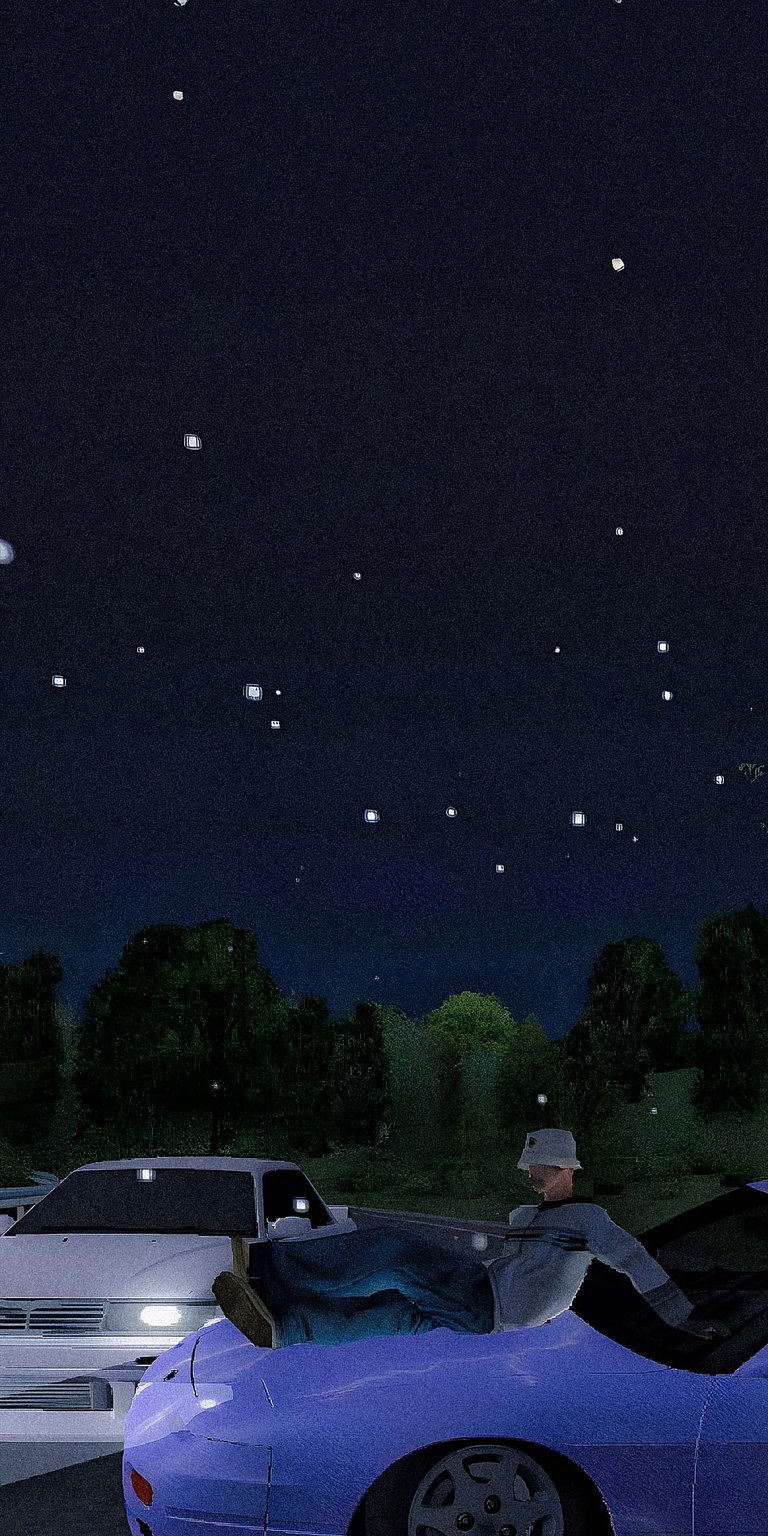 Character sitting on the hood wallpaper HD iOS