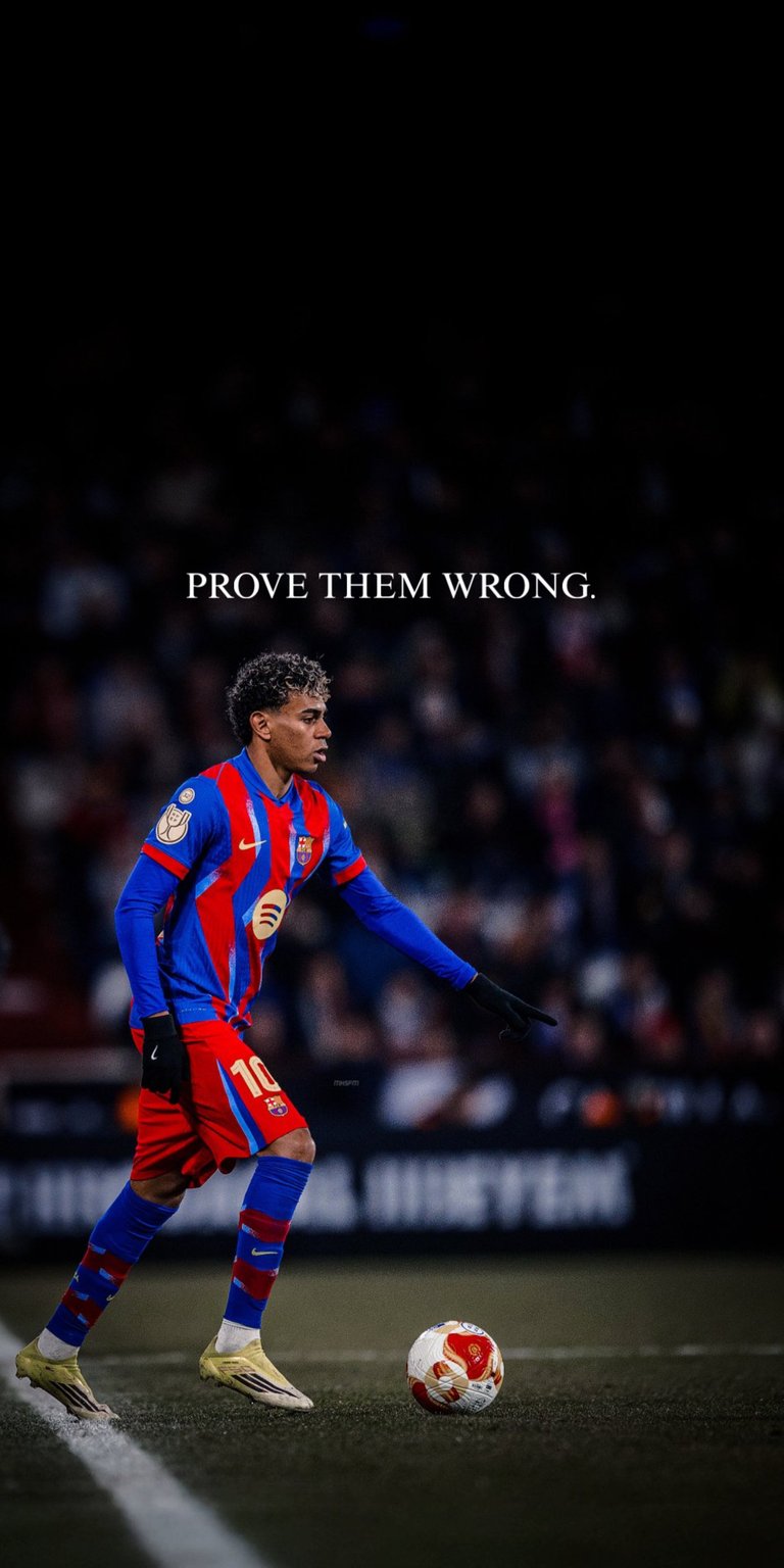 Lamine Yamal 4K wallpaper capturing a powerful on-field moment with stadium lighting, bold colors, and dramatic focus. This Aesthetic wallpapers style wallpaper brings dynamic football energy to your iPhone lock screen and home screen.