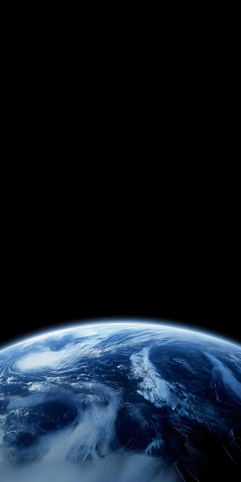 Download this stunning Earth 4K wallpaper for your iPhone, showcasing the planet's blue oceans and swirling cloud formations. This captivating wallpaper highlights the curvature of the Earth against the blackness of space.