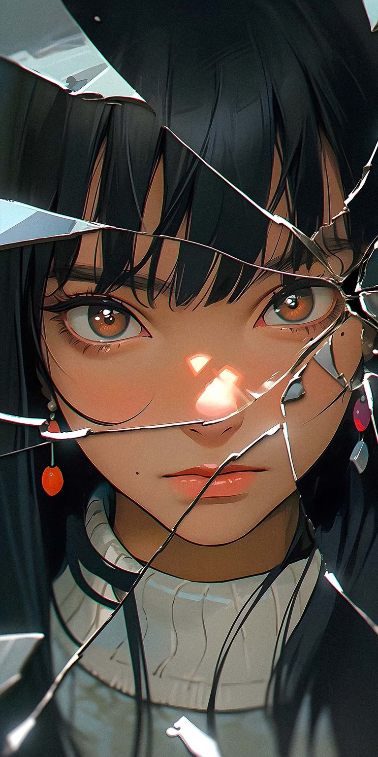 Shattered glass girl wallpaper HD