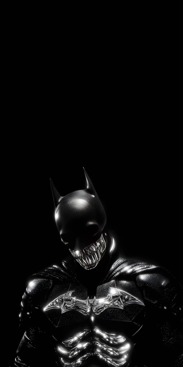 Batman 4K wallpaper designed for iPhone, built around deep blacks and dramatic contrast for an immersive lock screen. This OLED / AMOLED wallpapers style wallpaper uses glossy black armor, sharp highlights, and a dark cinematic mood to enhance depth and intensity.