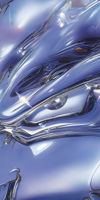 art eye silver liquid metal shiny platinum