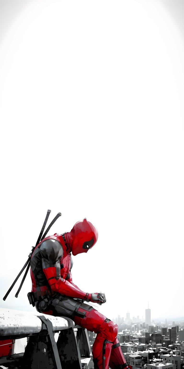 Deadpool on top of the building wallpaper in 4k