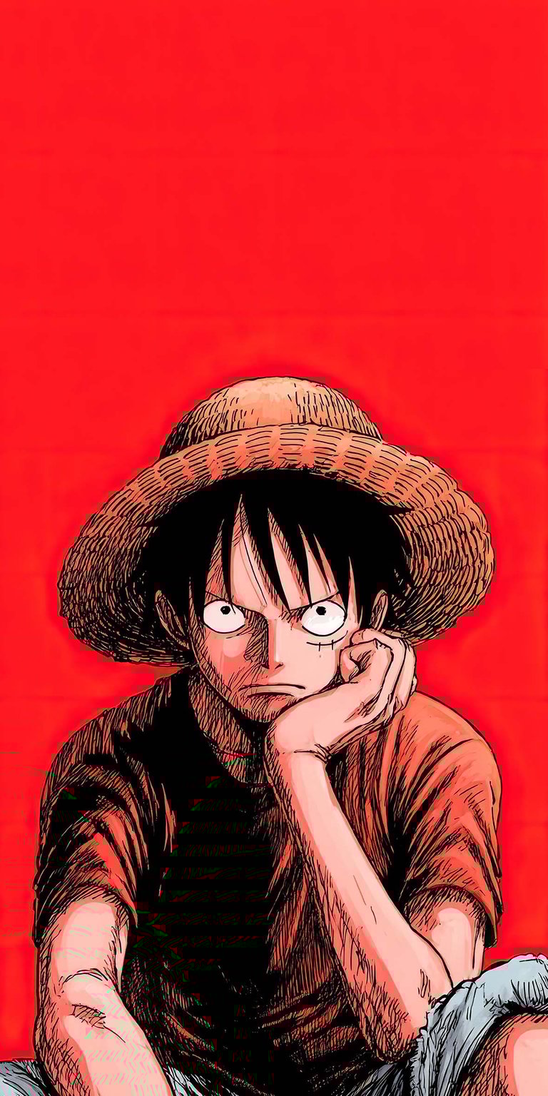 Monkey D. Luffy sitting wallpaper HD iPhone 4K