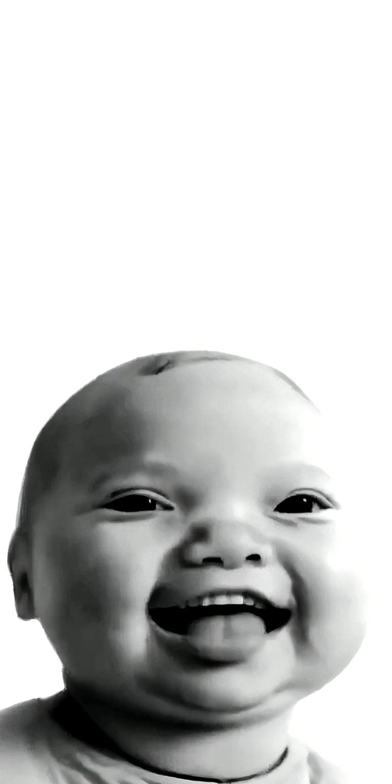This image shows a non-celebrity baby whose picture has become a popular internet meme in full 4K detail